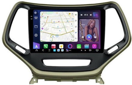 Магнитола для Jeep Cherokee 2014+ - FarCar XXL608M монитор 10.36" 2K QLED на Android 14, TS20, 8+256Гб, CarPlay, 4G SIM-слот