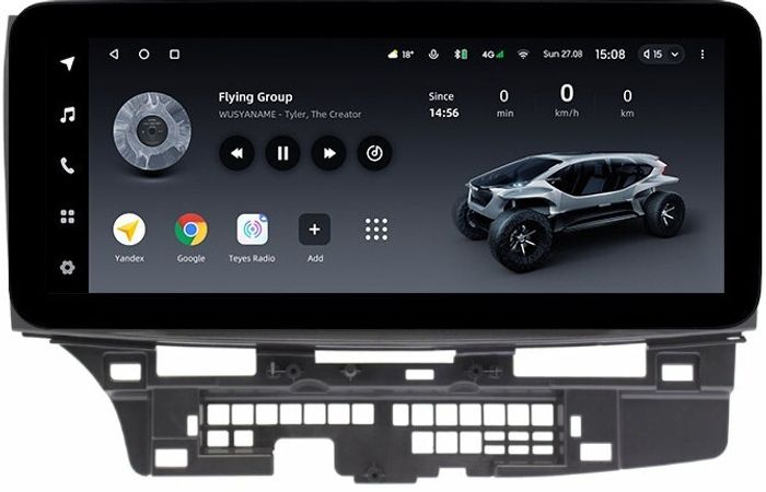 Магнитола для Mitsubishi Lancer X 2007-2016 (рамка 9) - Teyes LUX ONE ROUND монитор 12.3" 2K QLED на Android 10, CarPlay, 4G SIM-слот