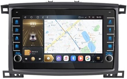Магнитола для Toyota Land Cruiser 100, Lexus LX470 2002-2007 (экран климата снизу) - Kuberg OL-1698 (кнопки и крутилки), Android 12, TS10, CarPlay, 4G SIM-слот