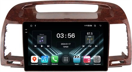 Магнитола для Toyota Camry 30 2001-2006 (рамка дерево 1) - FarCar DX3020M монитор 9.5" IPS на Android 13, 4+64Гб, CarPlay