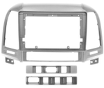 Комплект рамки с разъёмами 9" Hyundai Santa Fe 2006-2012 silver