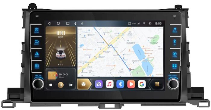 Магнитола для Toyota Highlander 3 2014-2020 - Kuberg OL-1601 (кнопки и крутилки), Android 12, TS10, CarPlay, 4G SIM-слот