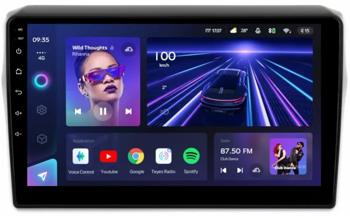 Магнитола для Suzuki Swift 5 2016-2023 (рамка глянцевая 10) - Teyes CC3 на Android 10, QLED, ТОП процессор, 4Гб+32Гб, CarPlay, 4G SIM-слот