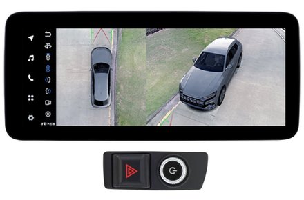 Магнитола для Audi Q5 2008-2016 (c джойстиком MMI) - Teyes LUX ONE 360 монитор 12.3" 2K QLED на Android 10, CarPlay, 4G SIM-слот, 6/128 ГБ, 4 камеры в комплекте