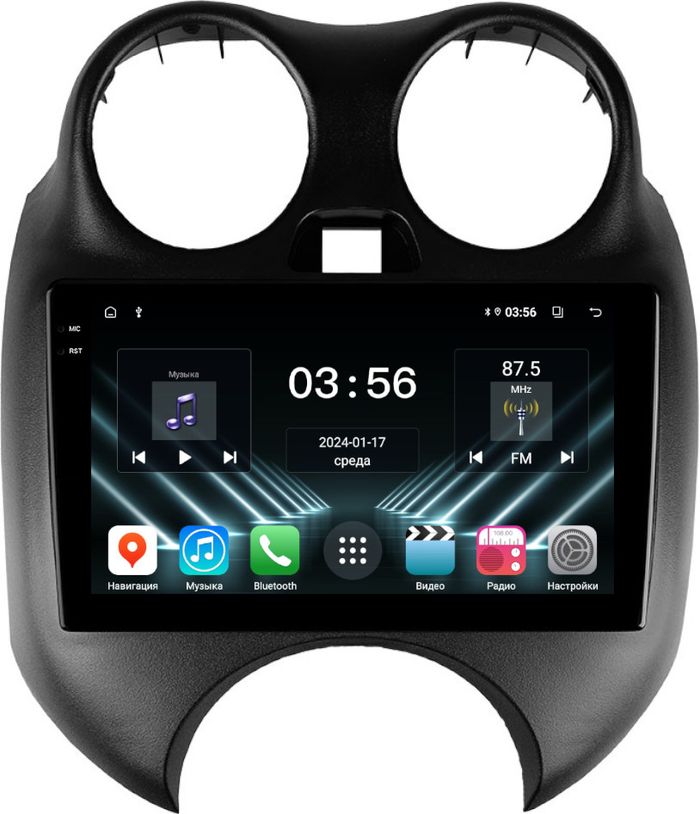 Магнитола для Nissan March K13 2010-2013 - FarCar S280 монитор 9.5" IPS на Android 13, CarPlay