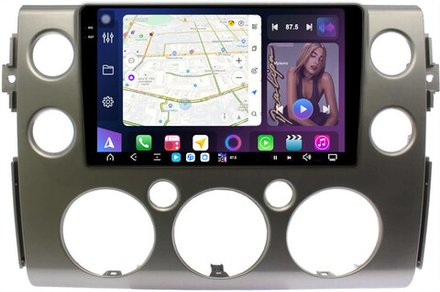 Магнитола для Toyota FJ Cruiser 2005-2022 (рамка серая) - FarCar XXL9-9543S монитор 9.5" 2K QLED на Android 14, TS20, 8+256Гб, CarPlay, 4G SIM-слот
