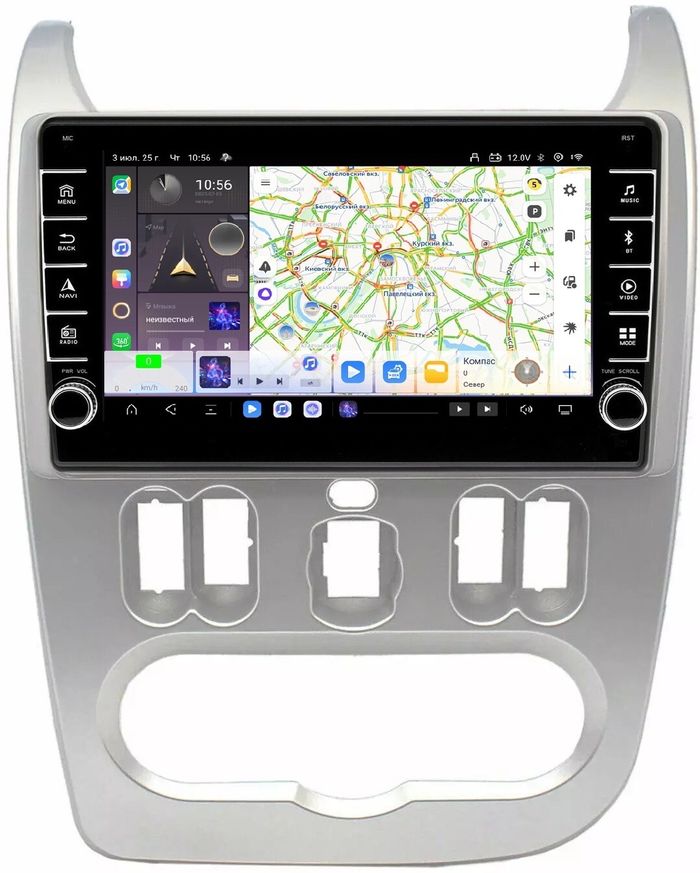 Магнитола для Renault Logan/Sandero 2009-2014 - Kuberg SF-9944 (кнопки и крутилки) Android 13, TS20, 6+128Гб, CarPlay, 4G SIM-слот