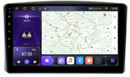 Магнитола для Toyota Land Cruiser 100 1998-2002 (три крутилки климата) - Kuberg OL-9424 QLed, Android 12, TS10, CarPlay, 4G SIM-слот
