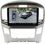 Магнитола для Hyundai H1, Grand Starex 2015-2022 (ШГУ монохром, авто с часами) - Teyes CC3-2K-360 монитор 9.5" 2K QLED на Android 10, Быстрая, CarPlay, 4G SIM-слот, 4 камеры в комплекте