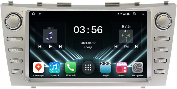 Магнитола для Toyota Camry 40 2006-2011 (рамка с крутилками) - FarCar S280 монитор 9.5" IPS на Android 13, CarPlay