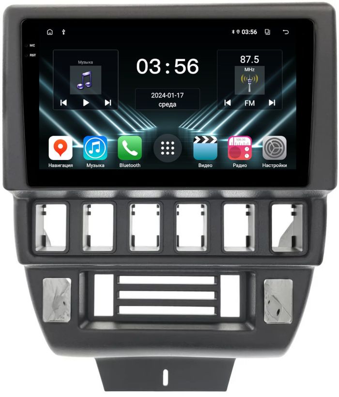 Магнитола для Lada 4x4, Urban, Bronto 1993-2019 - FarCar DX3041M монитор 9.5" IPS на Android 13, 4+64Гб, CarPlay