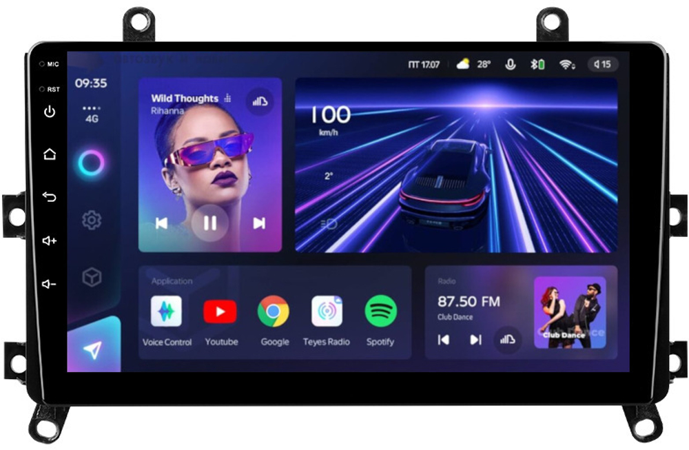 Магнитола для Toyota Highlander 4 2019-2024+ (взамен 8" экрана) - Teyes CC3L на Android 10, 8-ядер, CarPlay, 4G SIM-слот