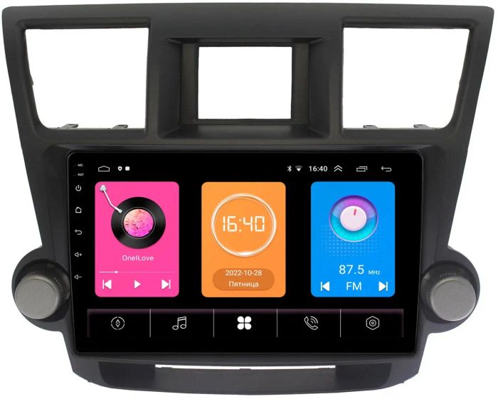 Магнитола для Toyota Highlander 2 2007-2013 XU40 -  GT10-1087 на Android 10, 2ГБ-16ГБ (крутилки активные)