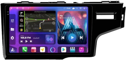 Магнитола для Honda Fit 3 2013-2020 - FarCar 9519-9 монитор 9.5" 2K QLED на Android 14, TS10, 4+32Гб, CarPlay, 4G SIM-слот