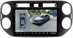 Магнитола для Volkswagen Tiguan 1 2011-2016 (аварийка прямоугольная, рамка чёрная) - Teyes CC3-2K-360 на Android 10, 2K QLED, 6Гб+128Гб, CarPlay, 4G SIM-слот, 4 камеры в комплекте