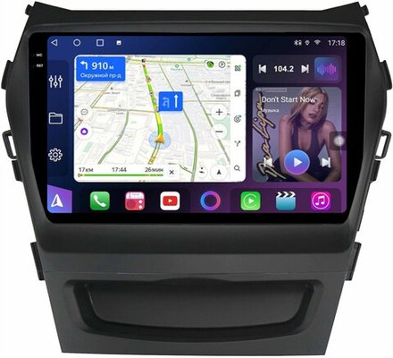 Магнитола для Hyundai Santa Fe 3 2012-2018 (климат на ШГУ) - FarCar BM209M-2K монитор 9.5" 2K QLED на Android 14, TS10, 4+32Гб, CarPlay, 4G SIM-слот