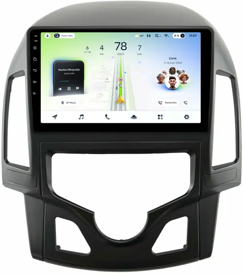 Магнитола для Hyundai i30 1 2007-2012 (климат) - Teyes CC4L монитор 9" IPS на Android 14, Snapdragon 662, CarPlay, 4G SIM-слот
