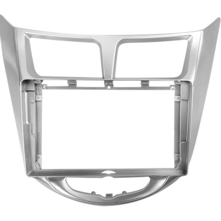 Комплект рамки с разъёмами 9" Hyundai Solaris 1 2010-2017 (F1) серебро