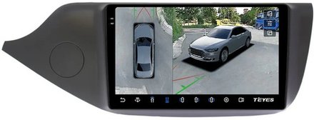 Магнитола для KIA Ceed 2 (JD) 2012-2018 (рамка матовая) - Teyes CC3-2K-360 на Android 10, 2K QLED, 6Гб+128Гб, CarPlay, 4G SIM-слот, 4 камеры в комплекте