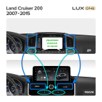 Магнитола для Toyota Land Cruiser 200 2007-2015 (климат на ШГУ) - Teyes LUX ONE 360 монитор 12.3", Android 10, CarPlay, 4G SIM-слот, 6/128Гб, 4 камеры в комплекте