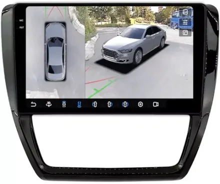 Магнитола для Volkswagen Jetta 6 2011-2018 - FarCar BX3076M-360 монитор 10.36" 2K QLED на Android 13, 6Гб+128Гб, CarPlay, 4G SIM-слот, 4 камеры в комплекте