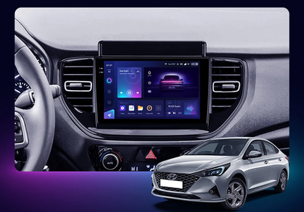 Магнитола для Hyundai Solaris 2 2020-2022 (штатная навигация) - FarCar BM2003M монитор 9.5" 2K QLED на Android 14, TS10, 4+32Гб, CarPlay, 4G SIM-слот