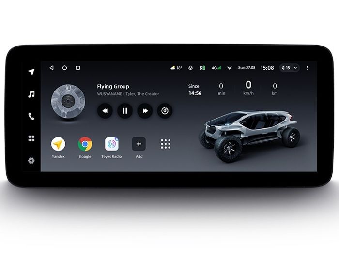 Магнитола для Mazda 3 BP 2019-2023 (ШГУ с монитором) - Teyes LUX ONE ROUND монитор 12.3", Android 10, ТОП процессор, CarPlay, 4G SIM-слот