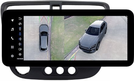 Магнитола для Honda Civic 7 2001-2005 левый руль - Teyes LUX ONE 360 монитор 12.3" 2K QLED на Android 10, 6Гб+128Гб, CarPlay, 4G SIM-слот, 4 камеры в комплекте