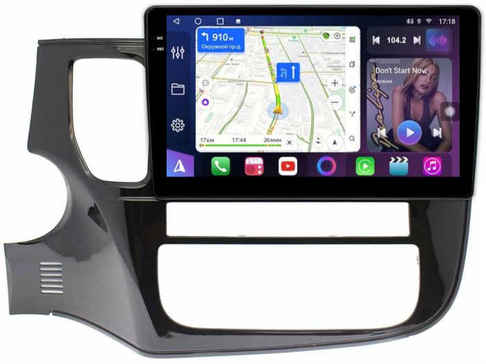 Магнитола для Mitsubishi Outlander 3 2012-2022 (левый руль) - FarCar 7163 монитор 10.36" QLED на Android 14, TS18, CarPlay, 4G SIM-слот