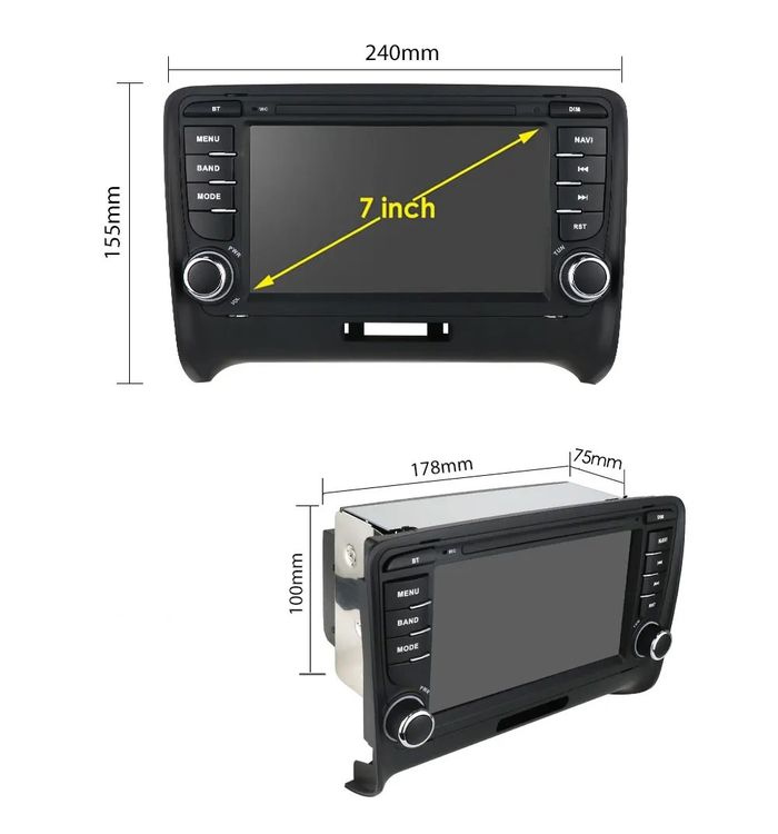 Магнитола для AUDI TT 2006-2014 - Kuberg MKD-A786-S10 на Android 12, 8-ядер, 4ГБ-64ГБ, SIM-слот