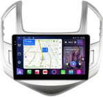 Магнитола для Chevrolet Cruze 2012-2015 (рамка серебро) - FarCar BM261M монитор 9.5" QLED на Android 14, TS10, 4+32Гб, CarPlay, 4G SIM-слот