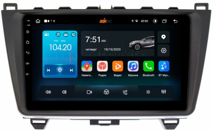 Магнитола для Mazda 6 2007-2012 (GH) - Airok RX-2415 Android 13, Быстрая, SIM-слот