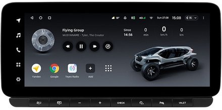 Магнитола для Audi A6 C6 2008-2011 3G - Teyes LUX ONE ROUND монитор 12.3" 2K QLED на Android 10, CarPlay, 4G SIM-слот
