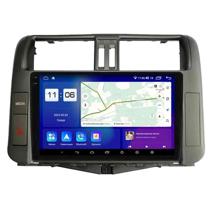 Магнитола для Toyota Land Cruiser Prado 150 2009-2013 (взамен 7" навигации) - Parafar PF065RN2K на Android 13, QLED+2K, ТОП процессор, 4Гб+32Гб, CarPlay, 4G SIM-слот