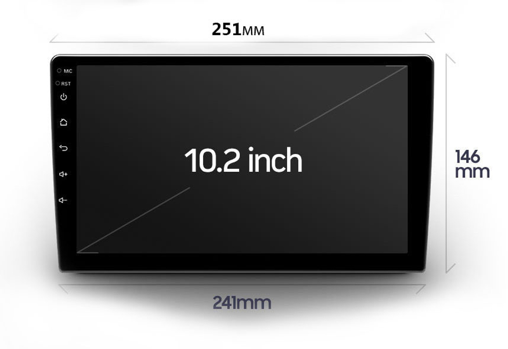 Магнитола для без рамки (экран 10") - Kuberg OL QLed, Android 12, TS10, CarPlay, 4G SIM-слот