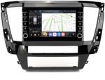 Магнитола для Mitsubishi Pajero Sport 3 2020-2024, Montero Sport (прямоугольный климат, рамка 9) - Kuberg EW-9638-2 (кнопки и крутилки), Android 12, Быстрая, CarPlay, 4G SIM-слот