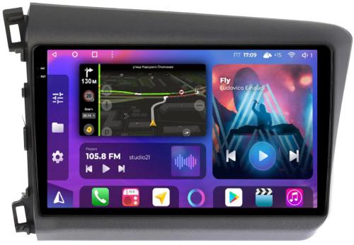Магнитола для Honda Civic 9 седан 2012 левый руль - FarCar BM132M-2K монитор 9.5" 2K QLED на Android 14, TS10, 4+32Гб, CarPlay, 4G SIM-слот