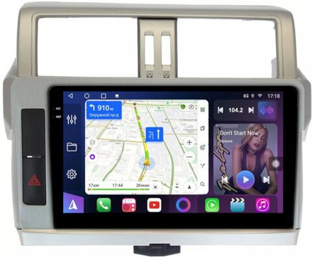 Магнитола для Toyota Land Cruiser Prado 150 2014-2017 - FarCar 347/531M монитор 10.36" QLED на Android 14, TS18, CarPlay, 4G SIM-слот