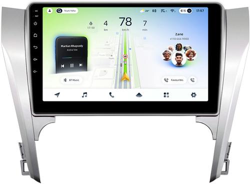 Магнитола для Toyota Camry 50 2011-2014 (рамка серебро) - Teyes CC4L монитор 10" IPS на Android 14, Snapdragon 662, CarPlay, 4G SIM-слот