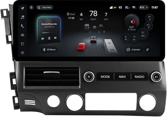 Магнитола для Honda Civic 8 4d 2005-2012 (левый руль) - Teyes CC4PRO монитор 12.3" 2K QLED + рамка LUX, Android 13, Быстрейшая, Snapdragon 778G, ИИ, CarPlay, DSP, 4G SIM-слот