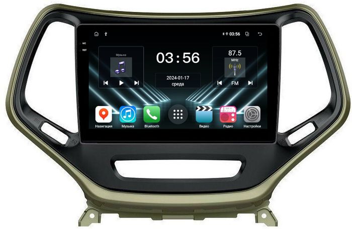 Магнитола для Jeep Cherokee 2014+ - FarCar DX608M монитор 10.36" IPS на Android 13, 4+64Гб, CarPlay