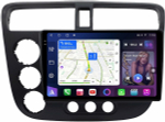 Магнитола для Honda Civic 7 2001-2005 левый руль - FarCar BM9-2K-9662L монитор 9.5" 2K QLED на Android 14, TS10, 4+32Гб, CarPlay, 4G SIM-слот