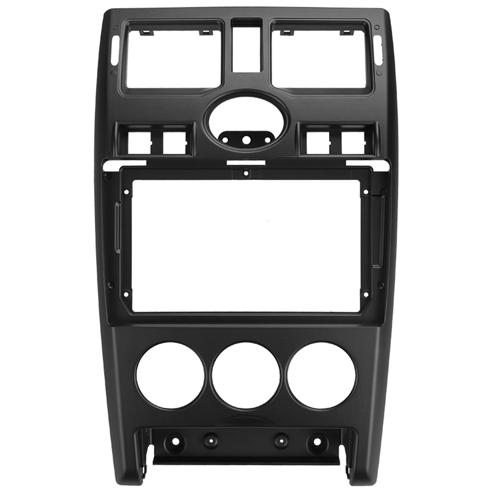 Комплект рамки с разъёмами 9" Lada Priora 2007-2013 черная, кнопки сверху [F1]