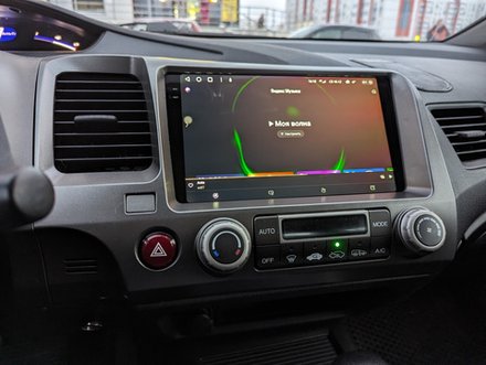 Магнитола для Honda Civic 8 4d 2005-2012 (левый руль) - FarCar DX9-7373-9 монитор 9.5" IPS на Android 13, 4+64Гб, CarPlay