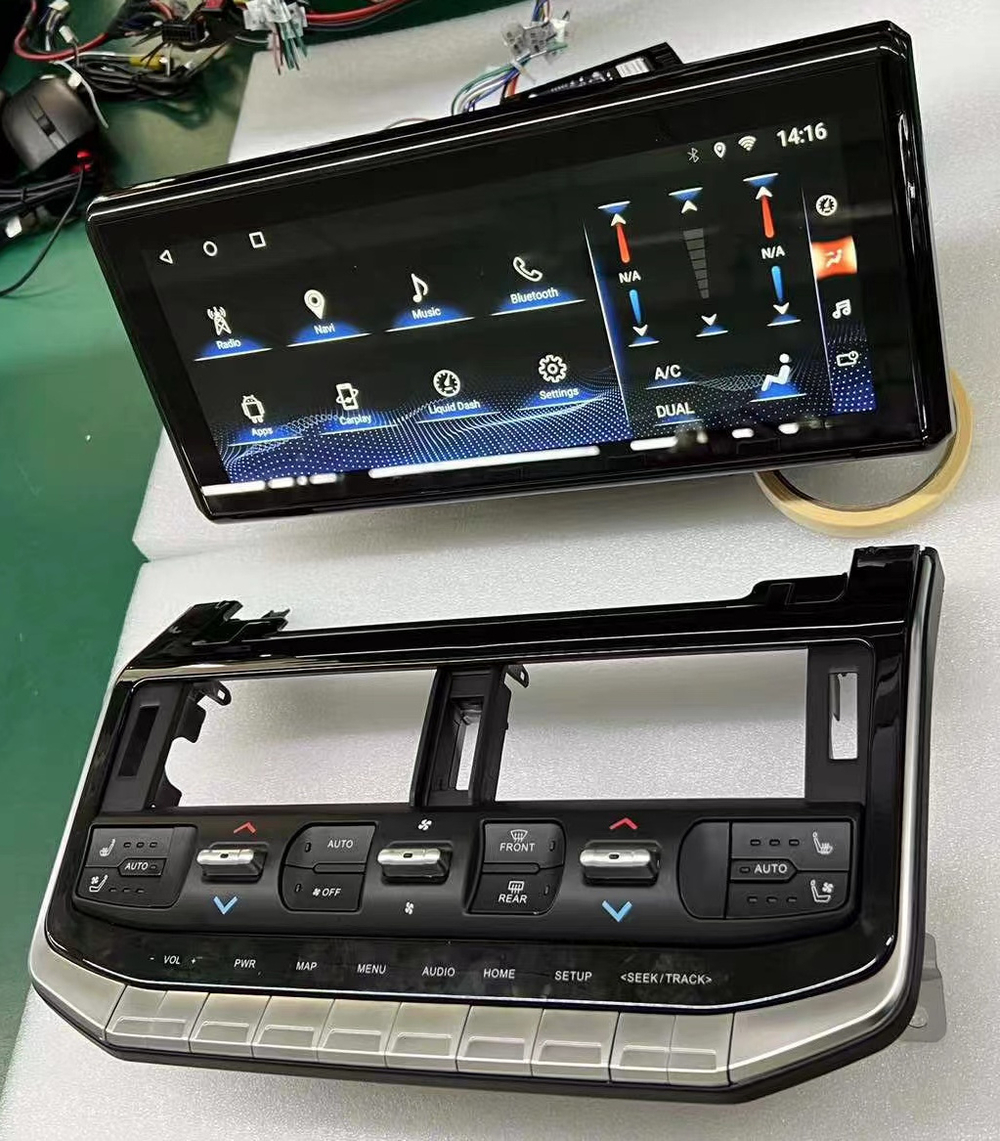 Магнитола для + климат (перед + зад) для Toyota Land Cruiser 300 - Kuberg ZH-T1219 монитор 12.3", Android 12, CarPlay, 4G SIM-слот, 8Гб+128Гб