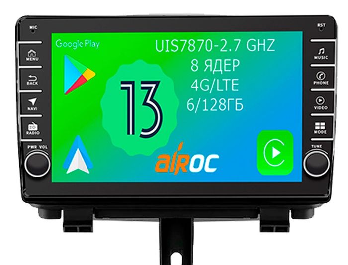 Магнитола для Audi Q3 2011-2019 - Airoc AB-3601 (кнопки и крутилки), Android 13, Быстрая, SIM-слот, CarPlay