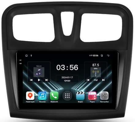 Магнитола для Renault Logan 2, Sandero 2 2014+ - FarCar DX3051-9M монитор 9.5" IPS на Android 13, 4+64Гб, CarPlay