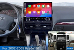 Магнитола для Toyota Land Cruiser Prado 120, Lexus GX470 - Kuberg ZF-3036-GE вертикальный экран в стиле "Тесла" 16.8" на Android 13, 8Гб+128Гб, CarPlay, 4G SIM-слот