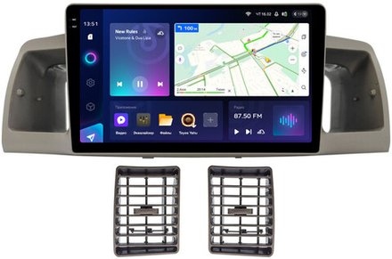 Магнитола для Toyota Corolla 120 2000-2007 (рамка бежевая с воздуховодами) - Teyes CC3-2K на Android 10, 2K QLED, ТОП процессор, CarPlay, 4G SIM-слот