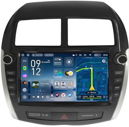 Магнитола для Mitsubishi ASX 2010-2016, Peugeot 4008, Citroen C4 Aircross (рамка с крутилками и кнопками) - Teyes CC4-PRO монитор 9.5" 2K QLED на Android 13, Snapdragon 778G, ИИ, CarPlay, DSP, 4G SIM-слот